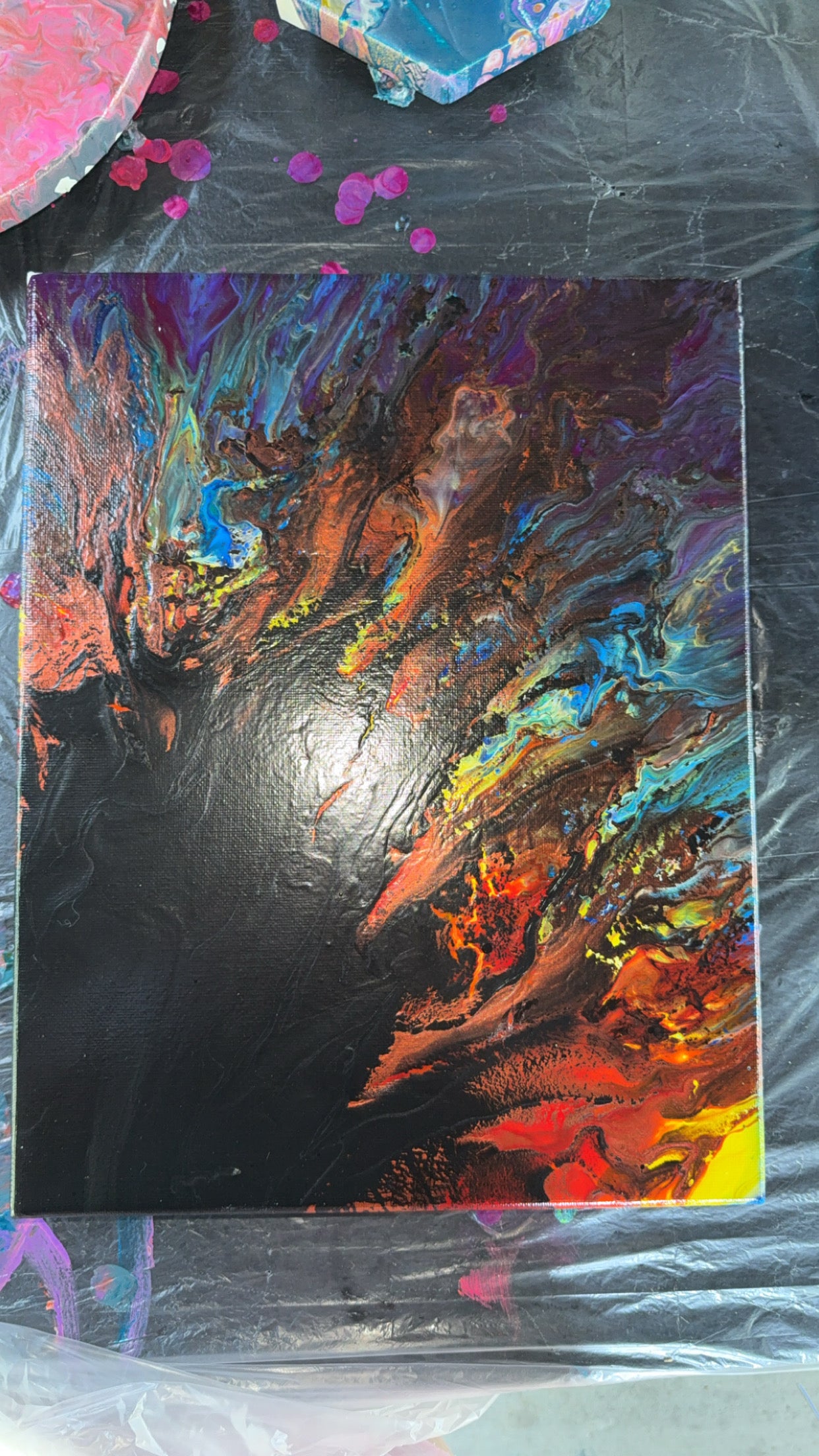 11x14 Canvas: Rainbow Sunflower