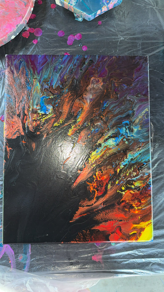 11x14 Canvas: Rainbow Sunflower