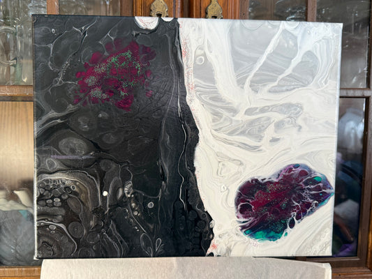 11x14 Canvas: Purple Ying Yang