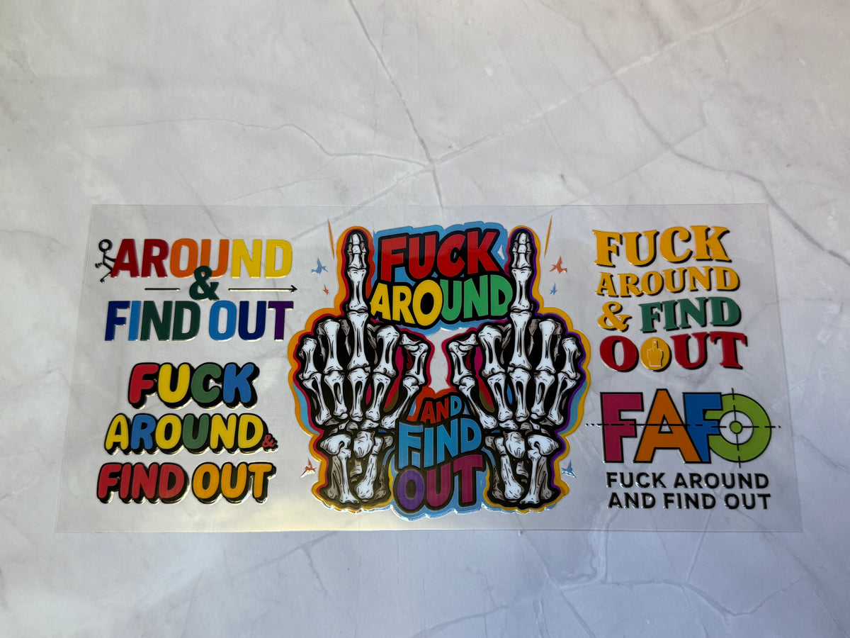 uvdtf cup wraps: holographic, teacher, food, motivational, sarcasm, swear words