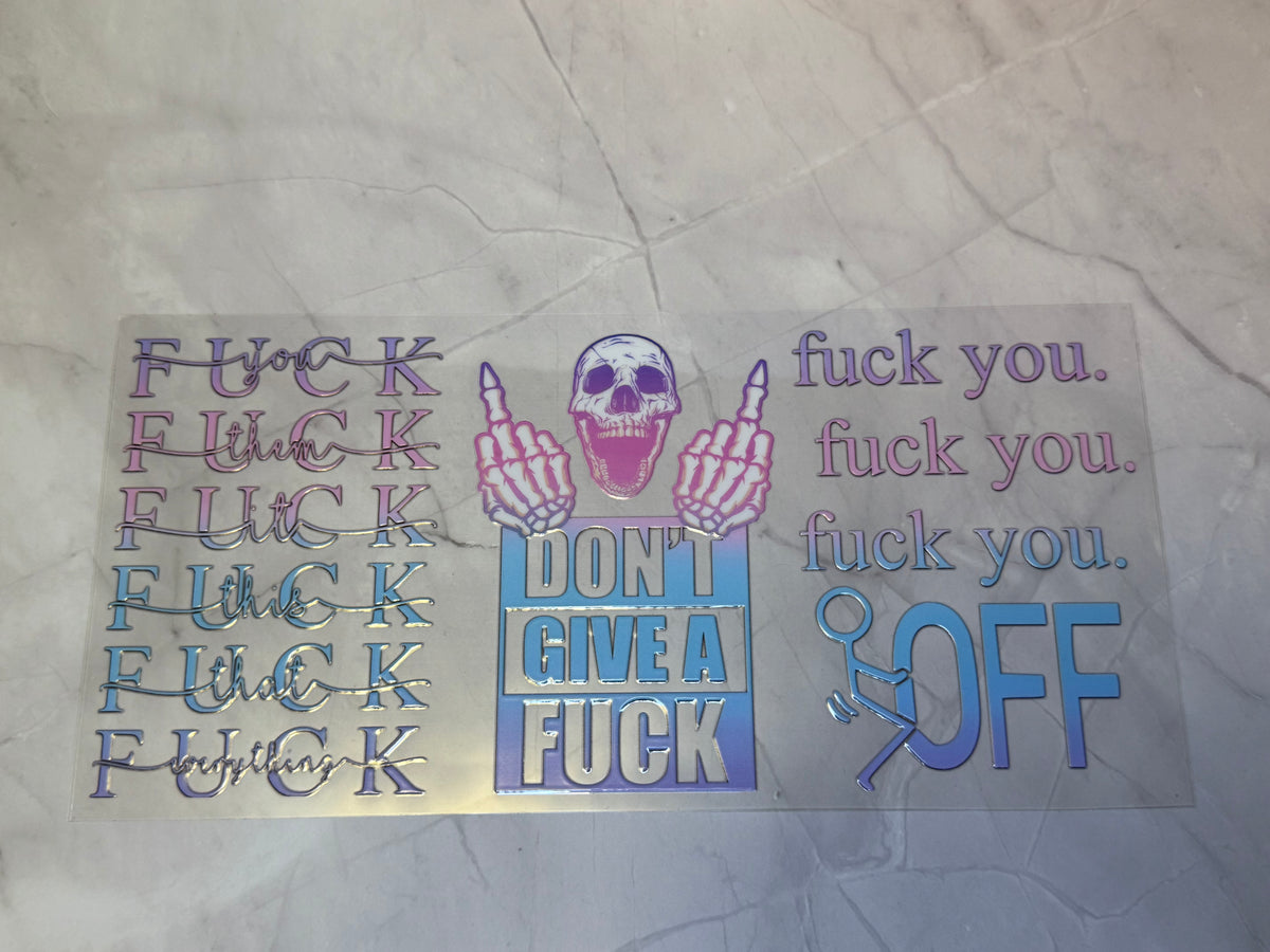 uvdtf cup wraps: holographic, teacher, food, motivational, sarcasm, swear words
