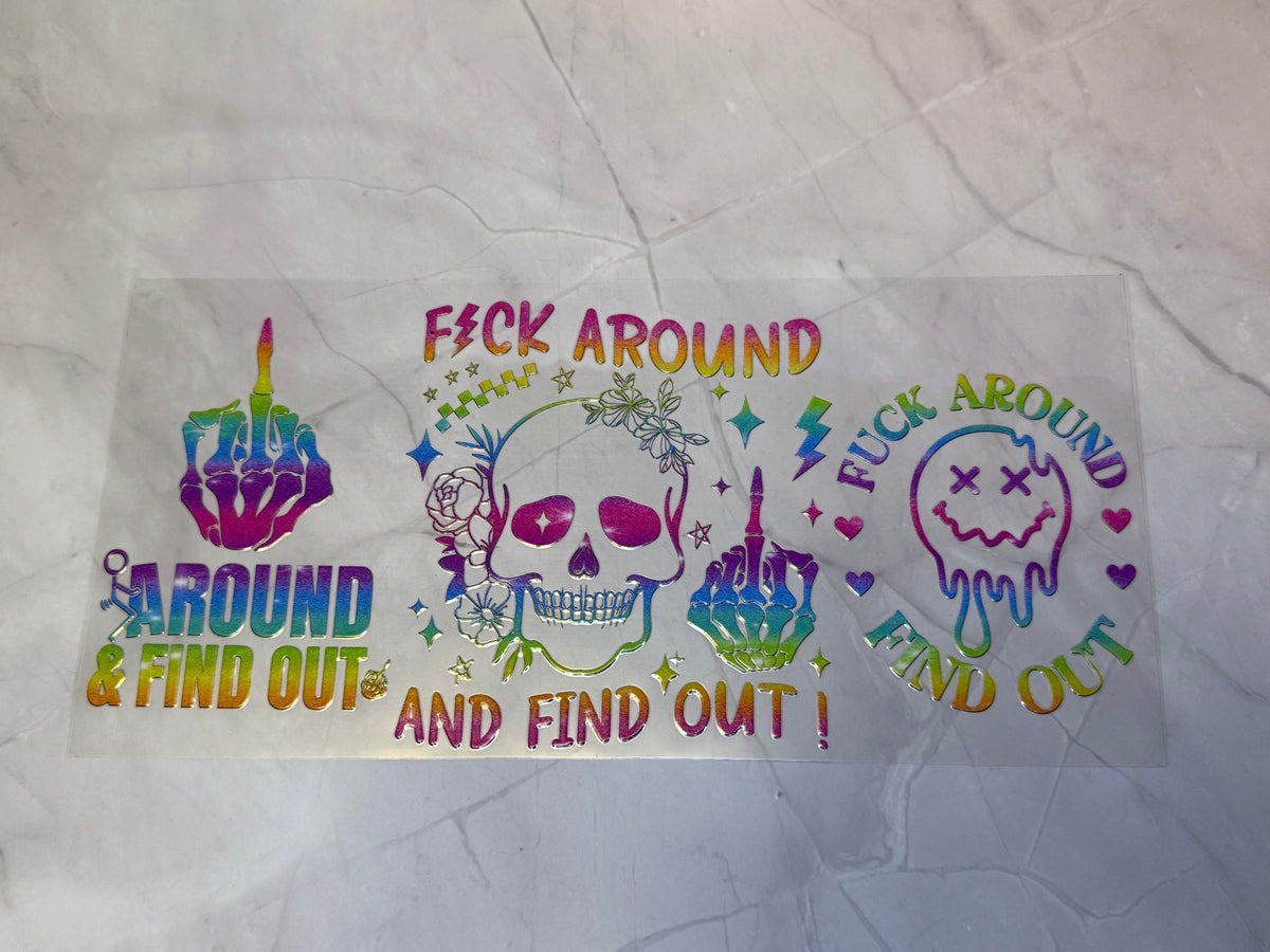 uvdtf cup wraps: holographic, teacher, food, motivational, sarcasm, swear words