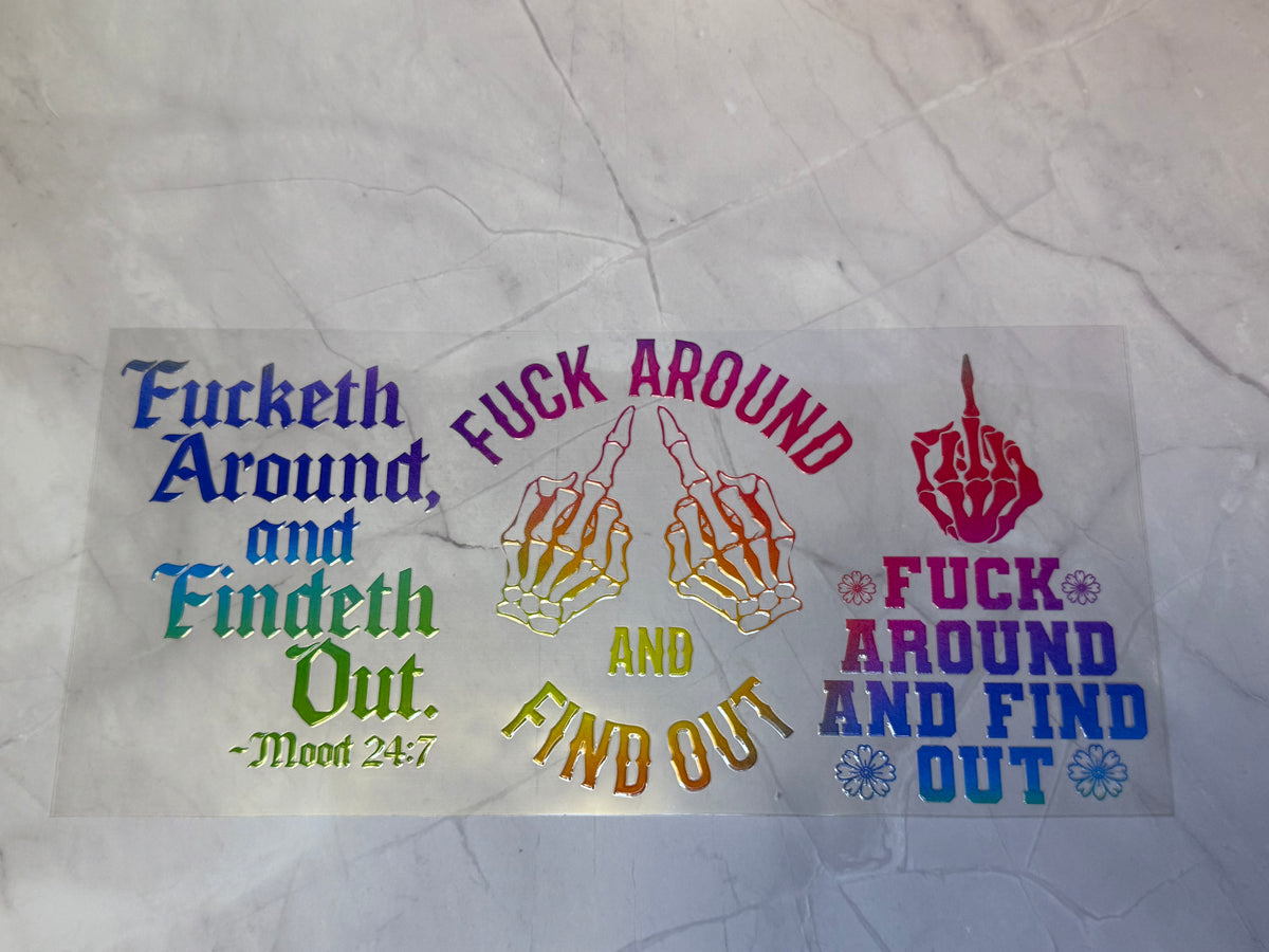 uvdtf cup wraps: holographic, teacher, food, motivational, sarcasm, swear words