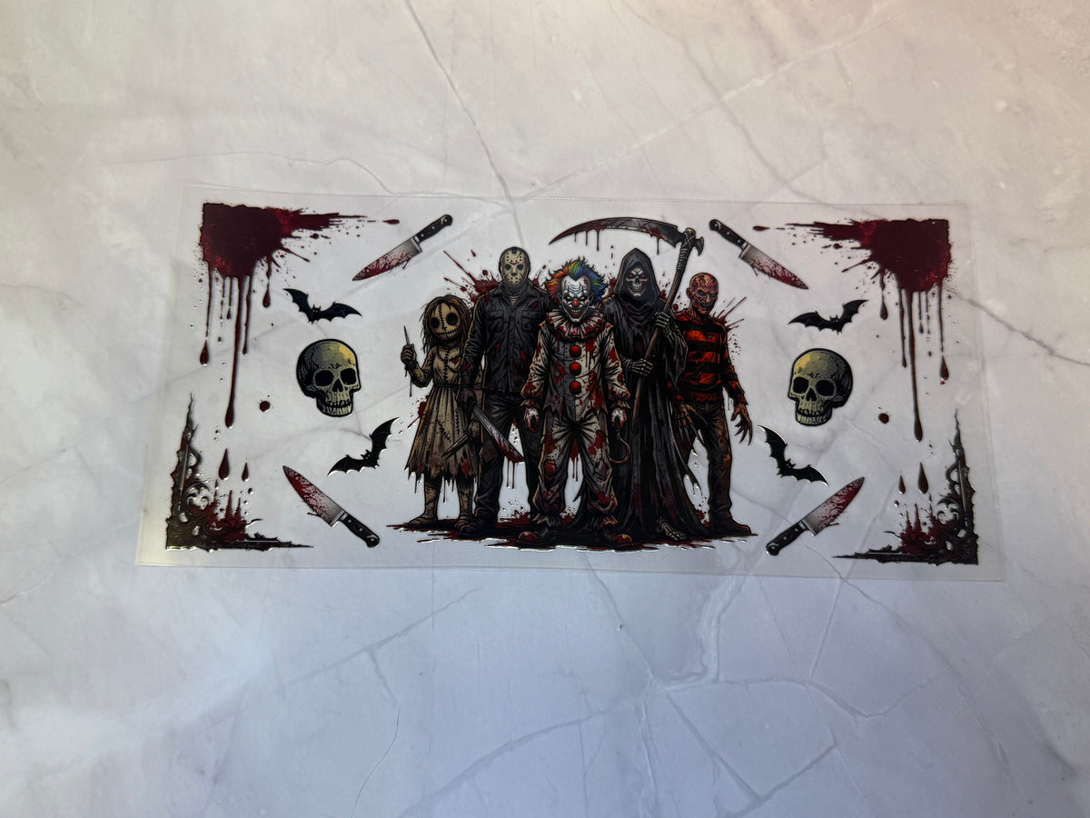 Uvdtf cup wraps: Horror characters